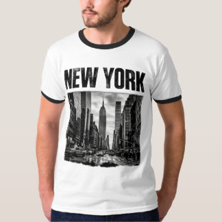Design med svart och vitt foto av New York T Shirt