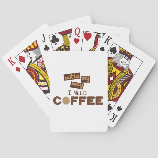 Design med text ur min väg Jag behöver kaffe Casinokort (Baksidan)