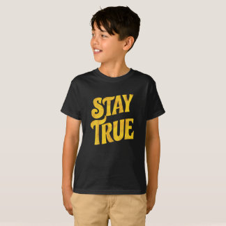 Design Motivant 'Stay True' en Or Texturé T Shirt