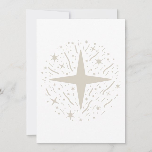 Design Nouvel An : étoiles argentées et confettis Julkort (Framsida)