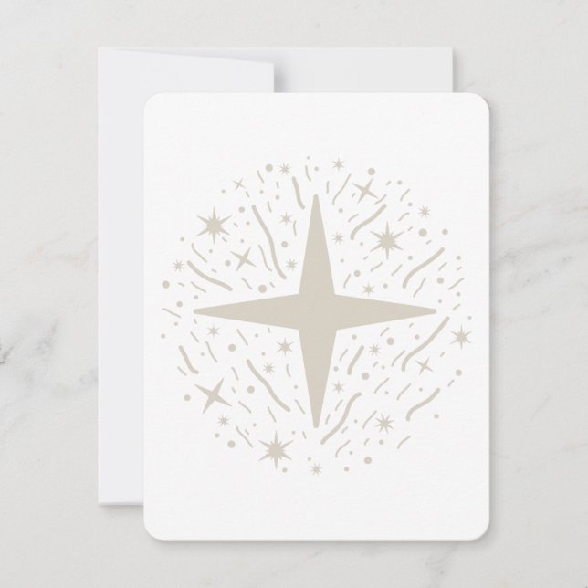 Design Nouvel An : étoiles argentées et confettis Julkort (Framsida)