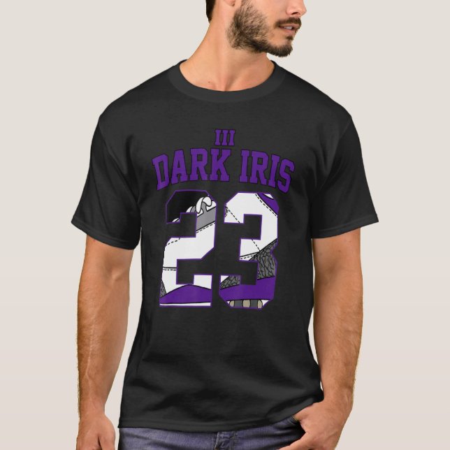 Design nummer 23 Drickbilder Lila Mörk Iris 3 T Shirt (Framsida)