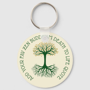 Design Own Zen Birth to Death Buddhism Quote Nyckelring
