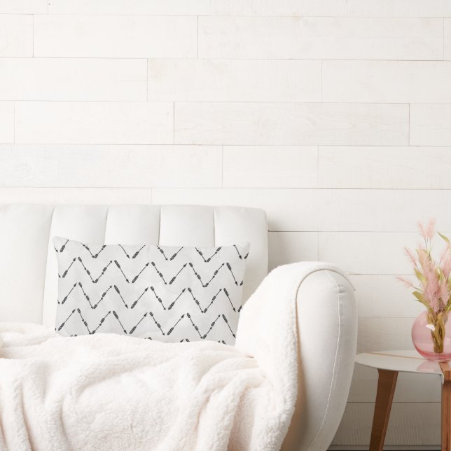 Design Pillow för modern Grått-Mönster Lumbarkudde (Soffa)