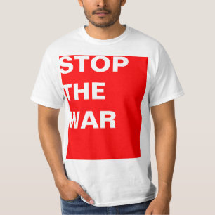 Design "rektangulär röd STOPPA KRIG" T-shirt