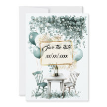 Design save the date vert sauge à personnaliser