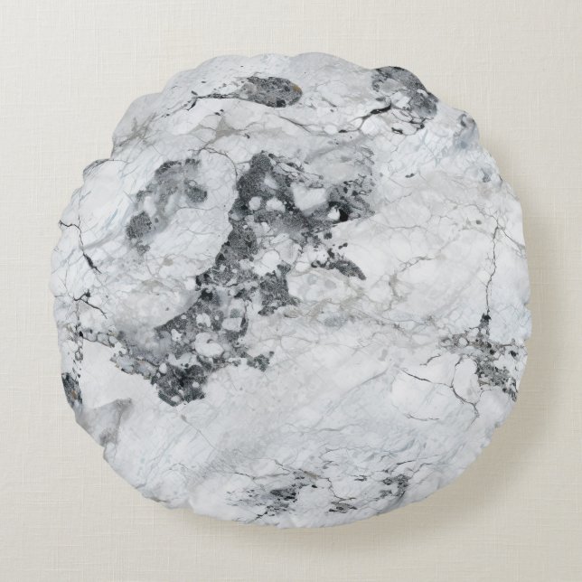 Design Series 5 för vit sten Struktur Rund Kudde (Framsidan)