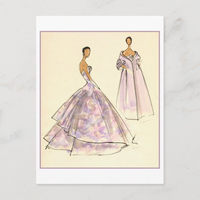 Design Skiss över Mode på kvällstid Vykort (Framsida)