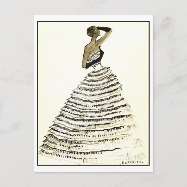 Design Skiss över Mode på kvällstid Vykort (Framsida)