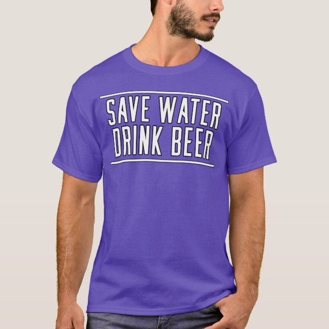 DESIGN Spara Vatten Drick Öl estetisk 80-tal vinta T Shirt (Framsida)