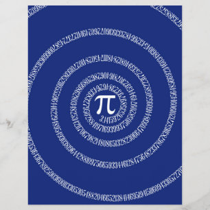 Design Spiral för Pi på marinblått Reklamblad