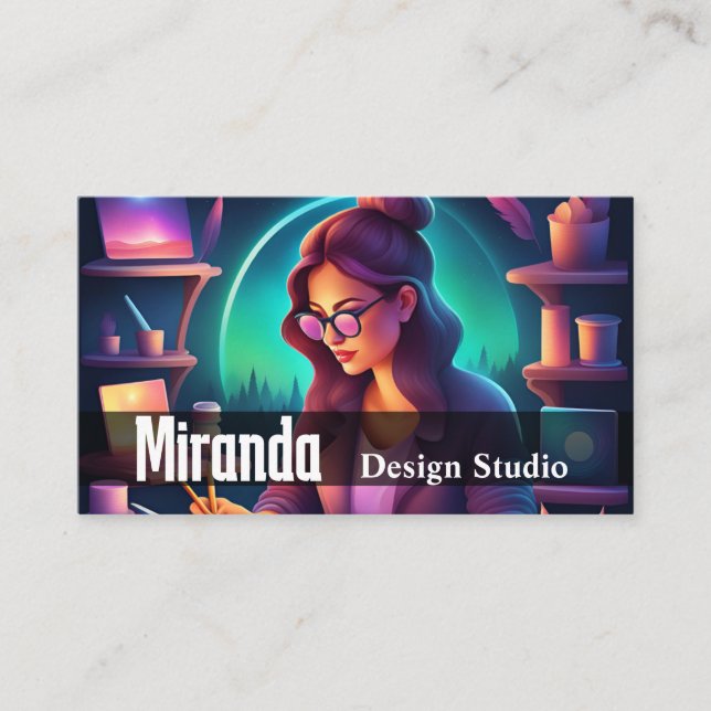 Design Studio Graphic Desinger Social Media Art Visitkort (Framsida)