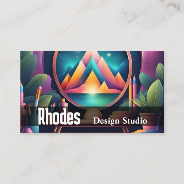 Design Studio Graphic Desinger Social Media Art Visitkort (Framsida)