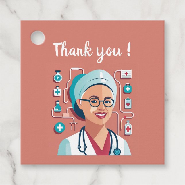 design sympa pour remercier les infirmières gåvor etiketter (Framsida)