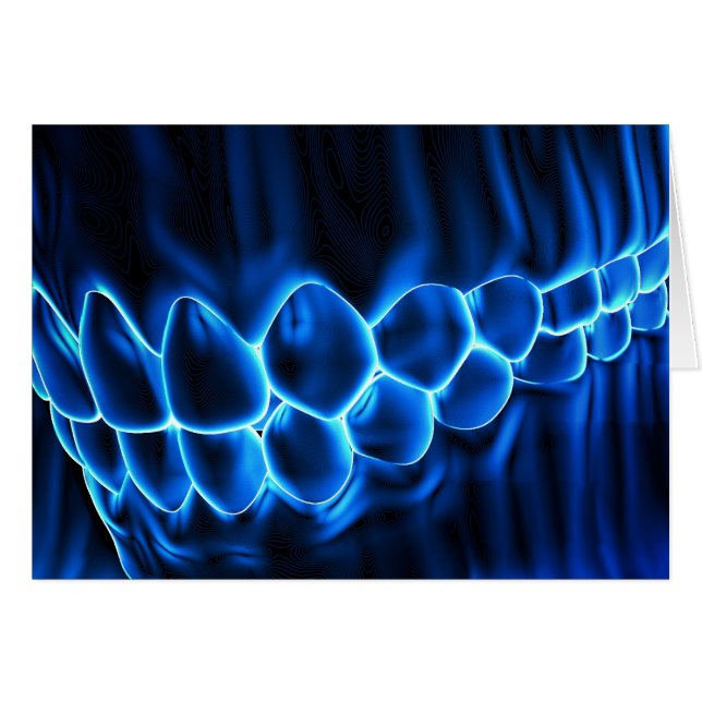 Design-tandkort för blå Glowing Teeth-modell Hälsningskort (Framsidan Horizontal)