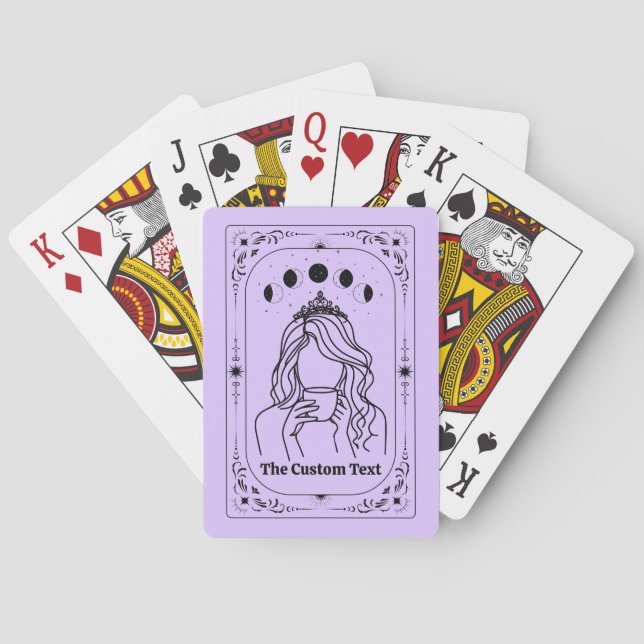Design Tarot Celestial Måne Whimsical Magi Stjärnt Casinokort (Baksidan)