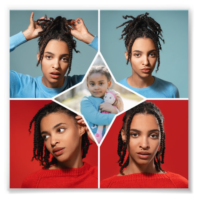 Design Your Own 5 Photo Collage Fototryck (Framsidan)