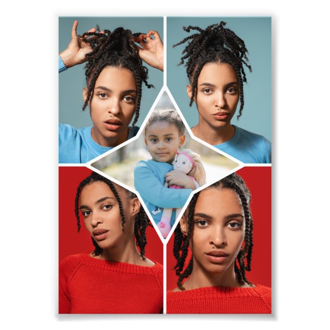 Design Your Own 5 Photo Collage Fototryck (Framsidan)