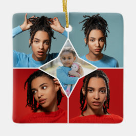 Design Your Own 5 Photo Collage Julgransprydnad Keramik