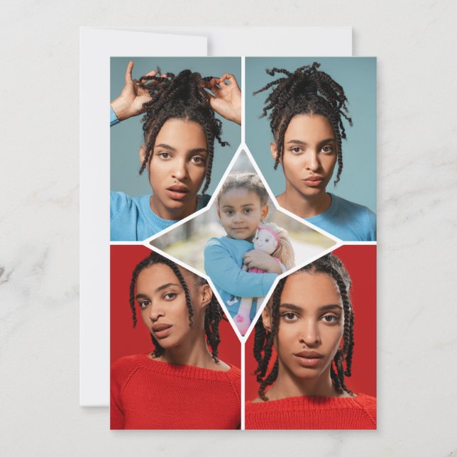 Design Your Own 5 Photo Collage Julkort (Framsida)