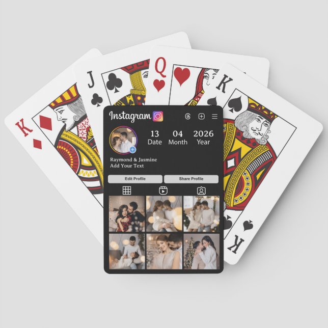 Design Your Own 7 Photo Collage Casinokort (Baksidan)