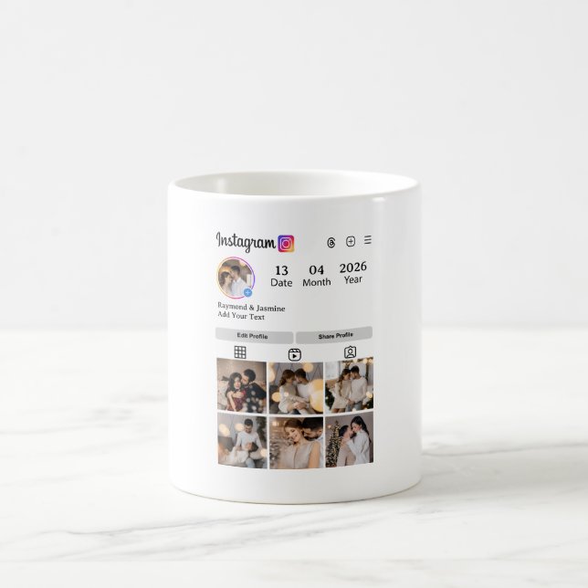 Design Your Own 7 Photo Collage Kaffemugg (Center)