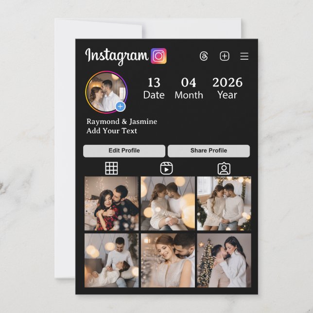 Design Your Own 7 Photo Collage Tack Kort (Framsida)