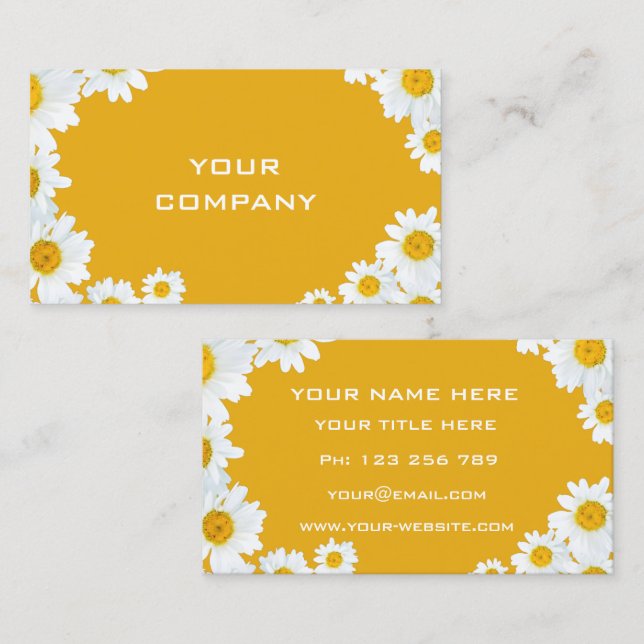 Design Your Own Daisy Business Cards Example Visitkort (Fram/baksida)