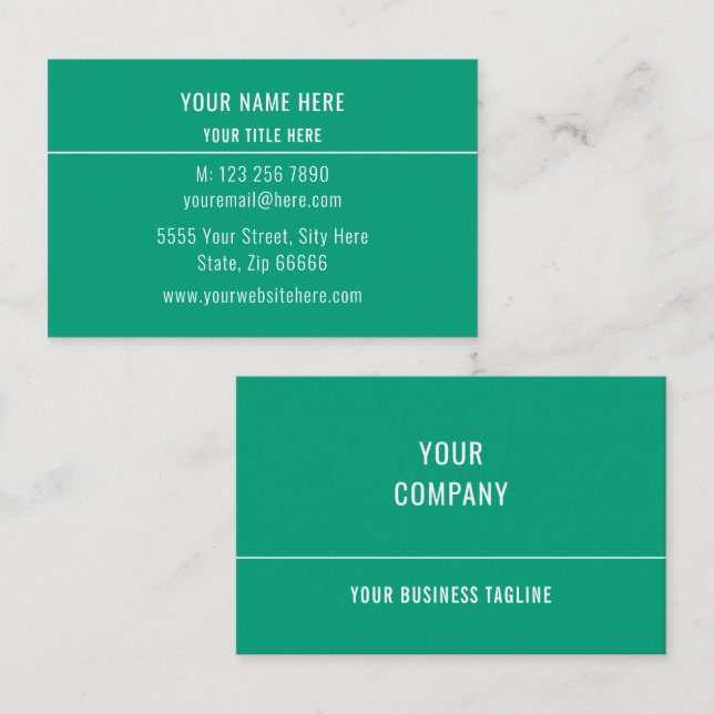 Design Your Own Green Business Cards Example Visitkort (Fram/baksida)