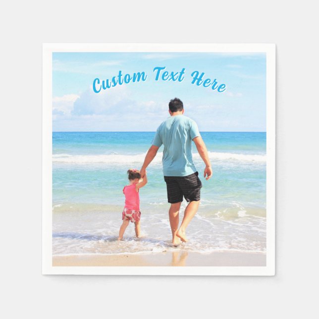 Design Your Own Photo Napkins Custom Text Name Pappersservett (Framsidan)