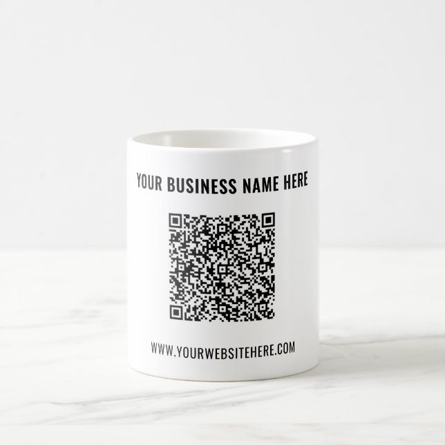 Design Your Own QR Code Coffee Mug Custom Text Kaffemugg (Center)