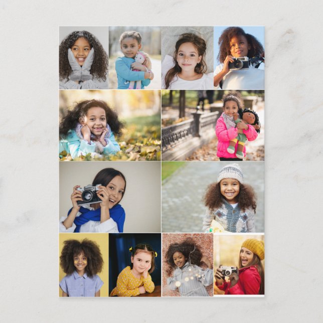 Designa din egen 12-foto collage vykort (Framsida)
