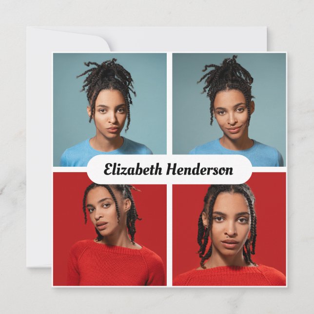 Designa Din Egen 4 Fotosammanställning Kort (Framsida)