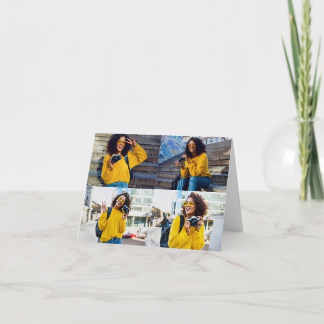 Designa Din Egen 4 Fotoskollage Kort (Framsida)