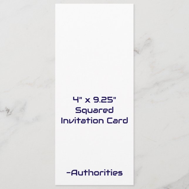 Designa din egen 4" x 9,25" kvadratisk inbjudningar (Framsida)