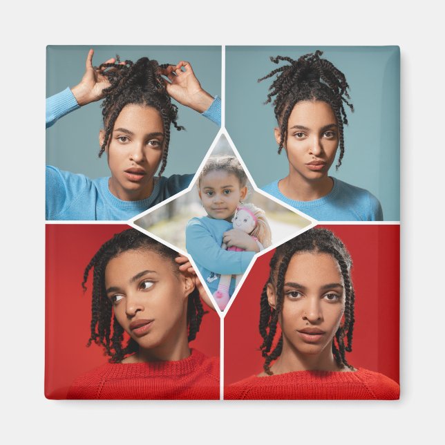 Designa Din Egen 5 Fotoskollage Magnet (Framsidan)