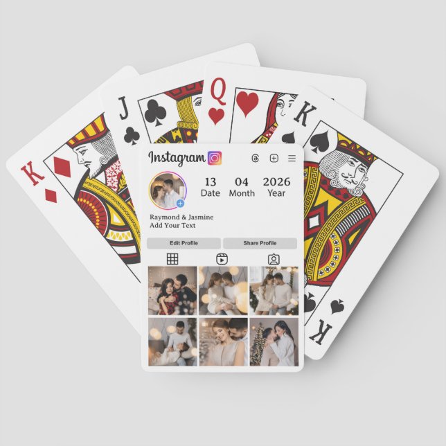 Designa Din Egen 7 Fotos Kollage Casinokort (Baksidan)