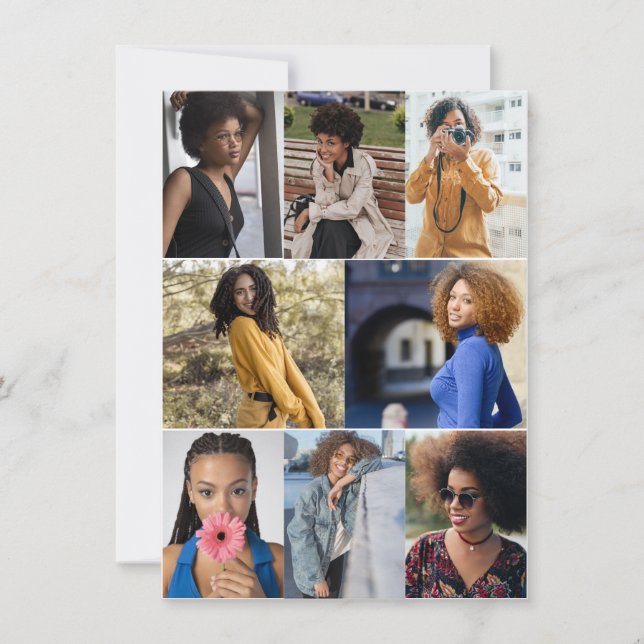 Designa Din Egen 8 Fotoskollage Anteckningskort (Framsida)