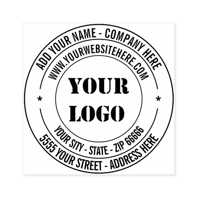 Designa din egen adress gummistempel mall stämpel (Tryck)