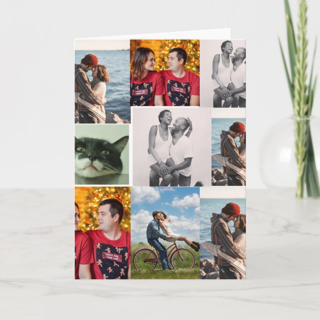 Designa din egen anpassade kollage med 9 bilder kort (Framsida)