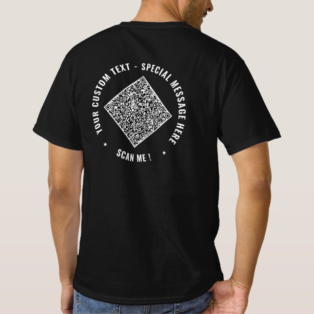 Designa din egen anpassade text T-shirt med QR-kod (Baksida)