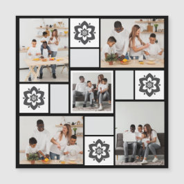 Designa Din Egen Blommig 5 Fotoskage Magnetisk Inbjudningskort