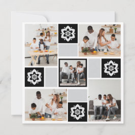 Designa din egen blomster- och 5-bildskollage julkort