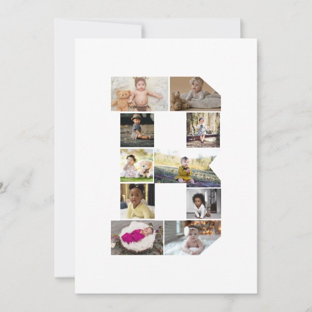 Designa din egen bokstav B fotokollage Julkort (Framsida)