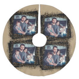 Designa din egen leopardram familjefoto julgransmatta borstad polyester