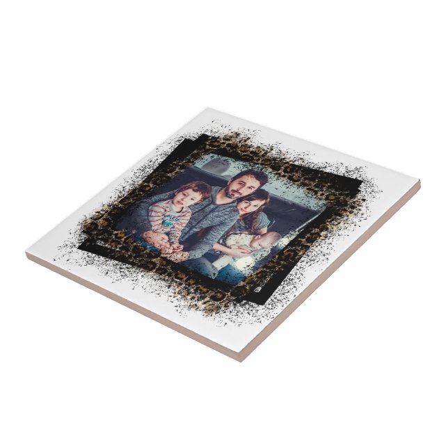 Designa din egen leopardram familjefoto kakelplatta (Sidan)