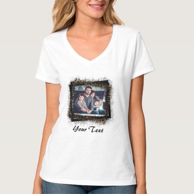 Designa din egen leopardram familjefoto t shirt (Framsida)