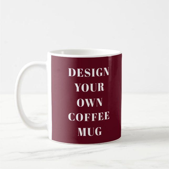 Designa din egen mugg Maroon C31 Vit Abril Font (Vänster)