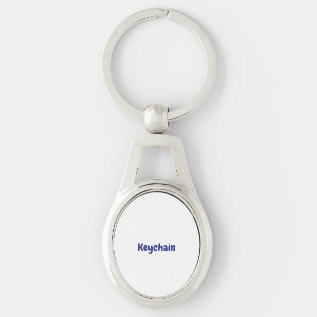 Designa Din Egen Oval Ovalt Silverfärgad Nyckelring (Framsidan)