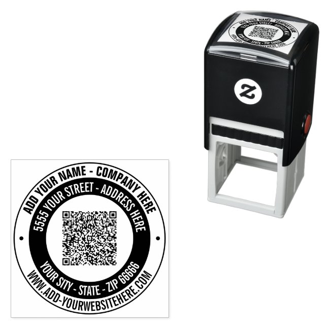 Designa Din Egen QR-kod Adress Färg Rund Stämpel (In Situ)